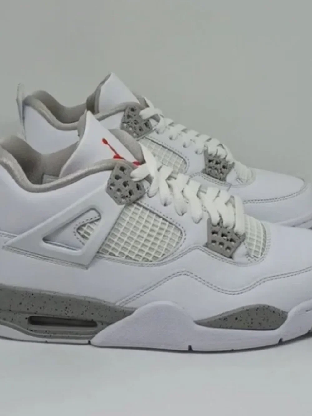 New Jordan Air Jordan 4 Retro WhiteFire Red Tech Grey Black